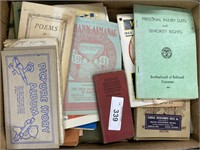 Vintage booklets, garden, almanacs, poems.