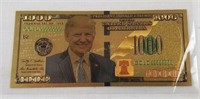President Trump $1000 Bill Gold Foil Banknote
