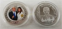 2 Pres Trump Half Dollar Size Coins 1St Family