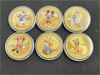6 Disney Commemorative Coins