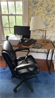 Office desk set, includes a nice black leather,