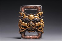 Bronze Gold-Applied Sutra Buckle