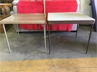 Vintage folding tables x 2- one is fabric covered