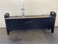 4’ long x 12” wide x 22” tall entry bench. Has