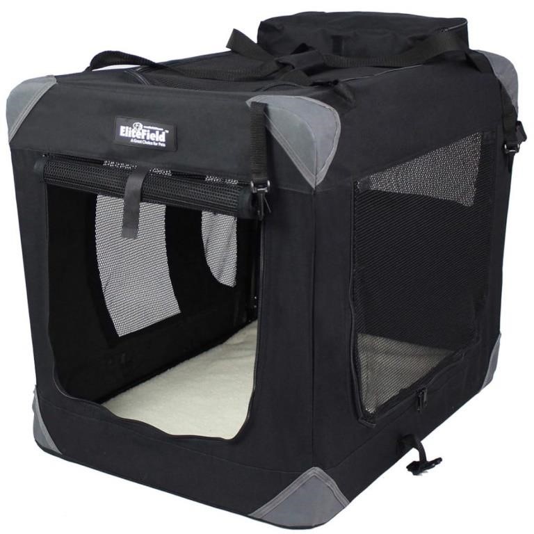 New 3-Door Folding Soft Dog Crate with Carrying