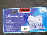 3/4" Socket Set 21 Pc