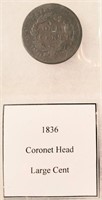 large cent coin 1836