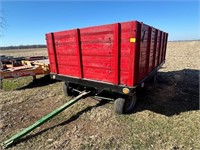 12 X 7 1/2 FOOT WIDE WOODEN SIDED WAGON W/