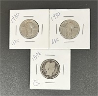 Three U.S. Silver (90%) Quarters