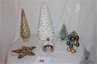 CERAMIC CHRISTMAS TREES DECORATION LOT