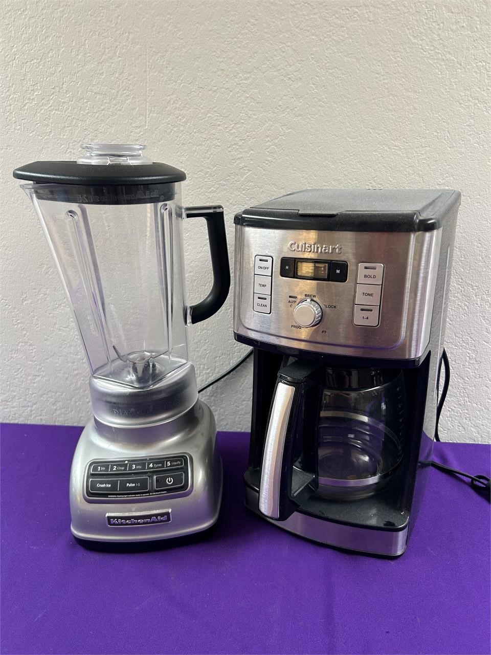 Kitchen Aid Blender + Cuisinart Coffee Maker