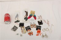 Lot of Beaded & Feather Earrings