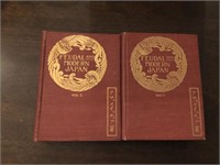 2 FEUDAL AND MODERN JAPAN 1896 COPYRIGHT BOOKS