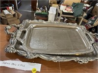 SILVER TRAYS, ETC. LOT