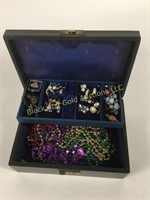 Vintage Jewelry Box w/ Clip-on Earrings