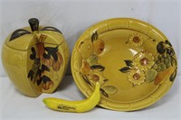 '64 Los Angles Potteries Apple Cookie Jar & Bowl