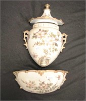 Decorative Japanese porcelain wall urn