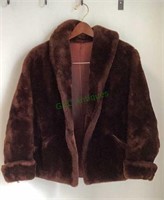 Fuzzy wool coat - tag says processed lamb. No size