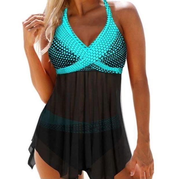 Two-Piece Swimsuit with Dressy Mesh Flow - SEE IN-