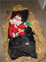 Funny Inflatable Santa in Outhouse