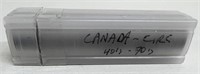 ROLL OF 50 40'70 CANADIAN PENNIES COINS