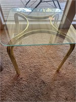 Vtg. Brass Side Table