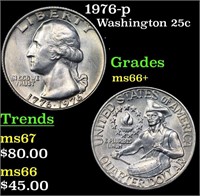 1976-p Washington Quarter 25c Grades GEM++ Unc