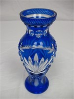 9" Blue Crystal Vase