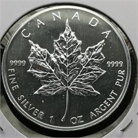 2006 Canada $5 Silver Coin Maple Leaf 1 t oz.