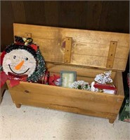 Wood Bench full of Christmas14x36x16 inches tall