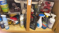 Cleaning supplies under kitchen sink