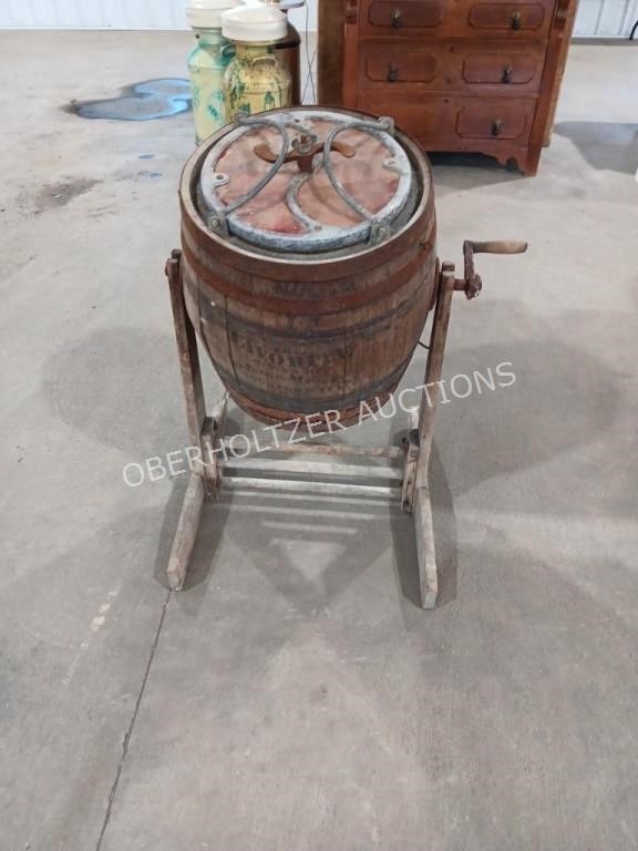 Antique barrel washer