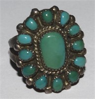 Marie Basselente Zuni Sterling Turquoise Ring 6
