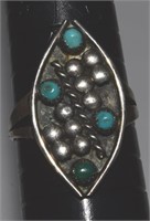 Vtg Native American Sterling Turquoise Ring Sz 6.5