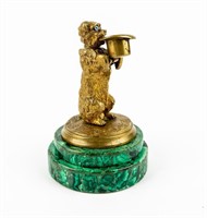 Brass Dog With Hat Hinged Matchstick Holder