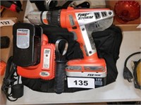 BLACK & DECKER FIRE STORM 18V DRILL W/ 2 BATT.