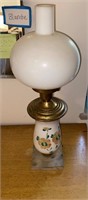 Vintage Brass & Glass Huricane Lamp