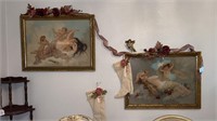 Vintage Framed Cherub Prints and Décor