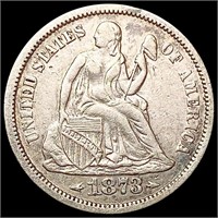 1873-S Seated Liberty Dime CHOICE AU