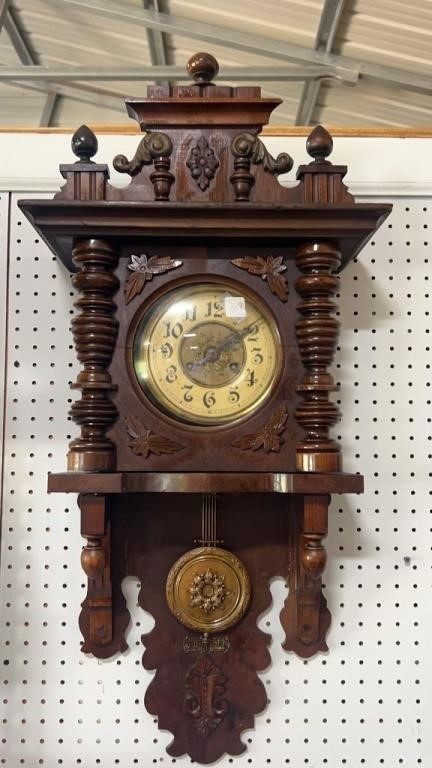 Carved Victorian Walnut Clock