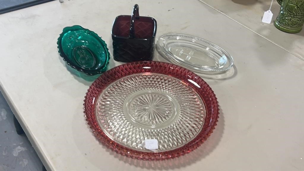 Glass Trays and Basket