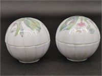 Elizabeth Arden Porcelain Ball Trinket Box Pair