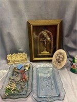 RELIGOUS LOT - PLATES JEWERLY AND MORE