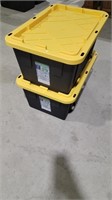 2 heavy duty 27 gallon totes