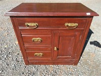 NICE ANTIQUE COMMODE CABINET 28X15X26.5 INCHES