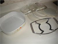 Corningware Cassorrle Dish & Assorted Lids