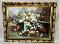 Large Oil on Canvas Floral Still Life