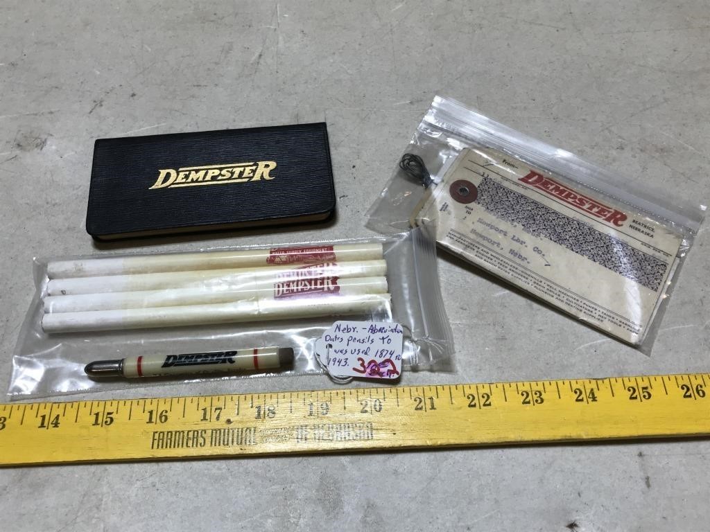 Dempster- Bullet & Marking Pencils, Tags, 1926-27