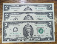 $6 Uncirculated consecutive serial number $2