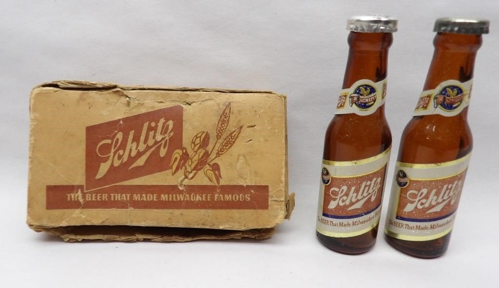 1950s Schlitz Beer Bottle Salt & Pepper Shakers